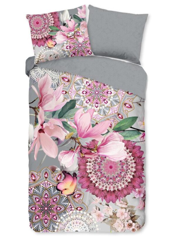 HIP Dekbedovertrek "mandala's en magnolia bloemen" - Multi - (135x200 cm) - Katoen Flanel