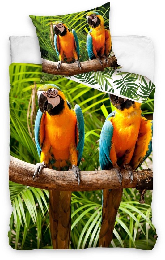 Dekbedovertrek - Papegaai - 140x200 cm