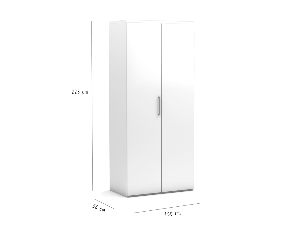 Dubbele kledingkast 100 cm voor bij opklapbed 228 cm hoog