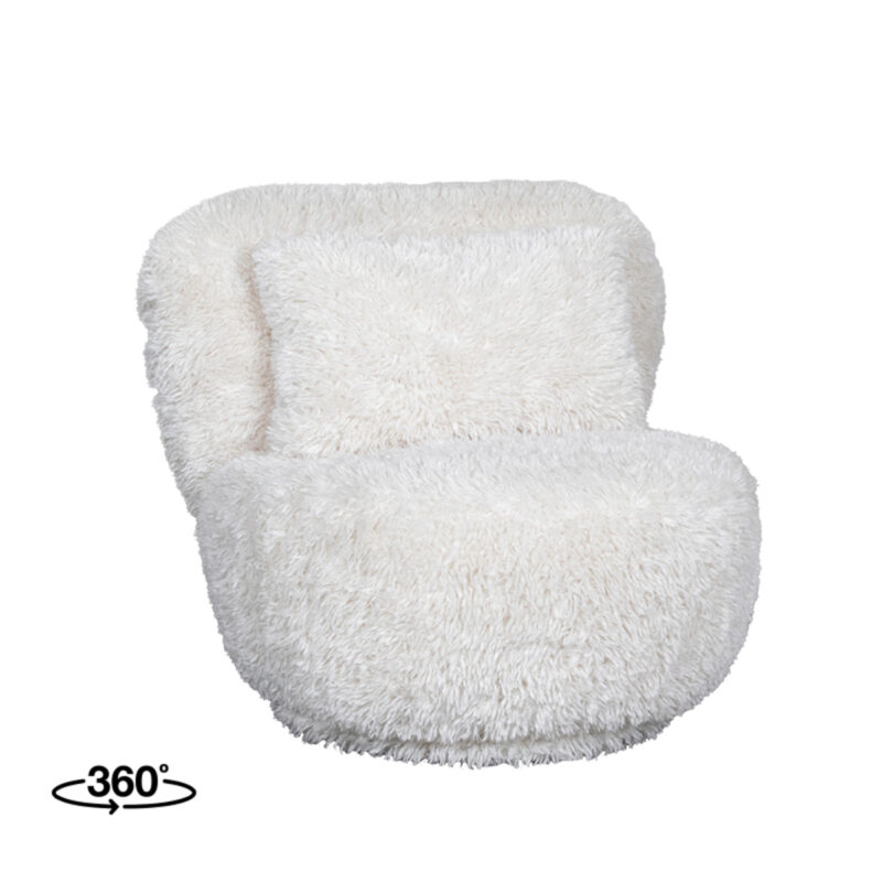 LABEL51 Fauteuil Doodle - Crème - Fluffy - One Size Fluffy