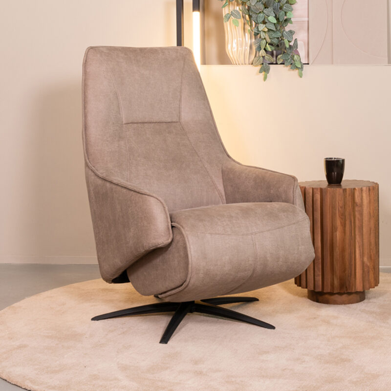 LABEL51 Fauteuil Odense - Taupe - Micro Suede - One Size Odense