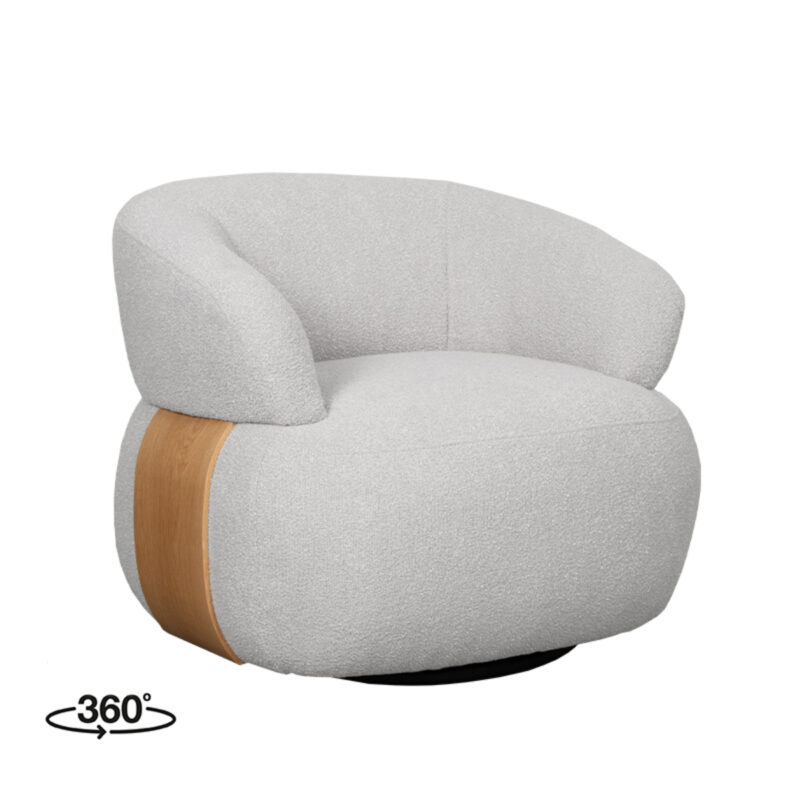 LABEL51 Fauteuil Valenza - Naturel - Boucle - Naturel Eiken Valenza