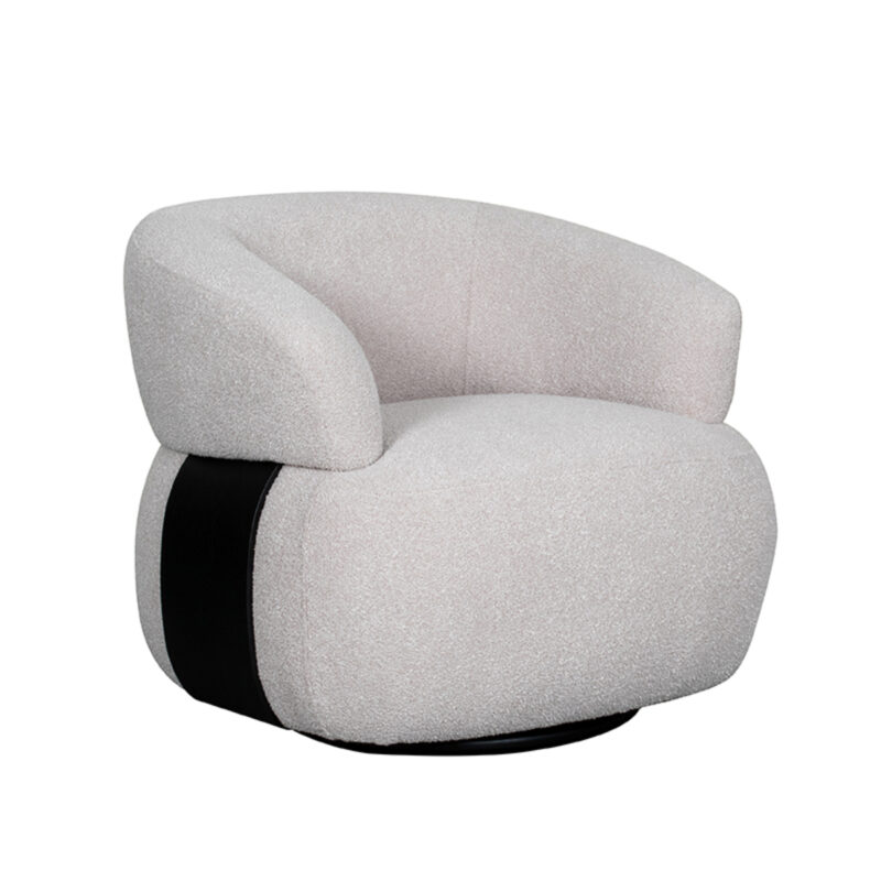 LABEL51 Fauteuil Valenza - Naturel - Boucle - Zwart Eiken Boucle