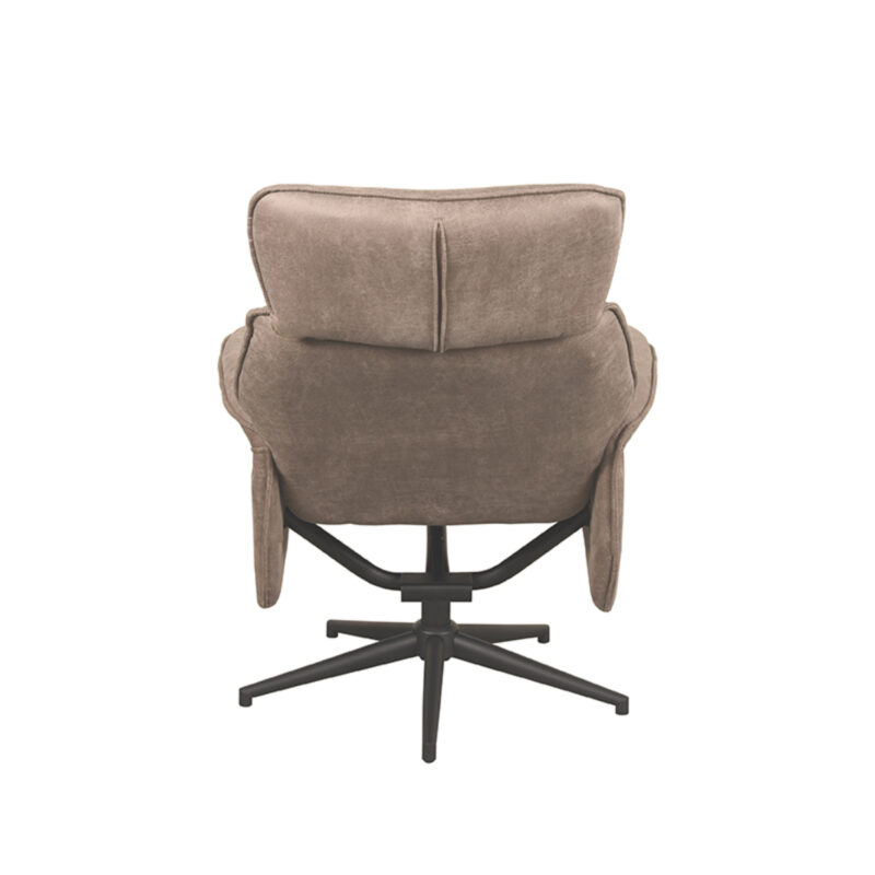 LABEL51 Fauteuil Verdal - Taupe - Micro Suede - Incl. Hocker Micro Suede