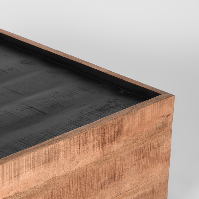 LABEL51 Salontafel Noble - Rough - Mangohout - 80x80 cm Mangohout