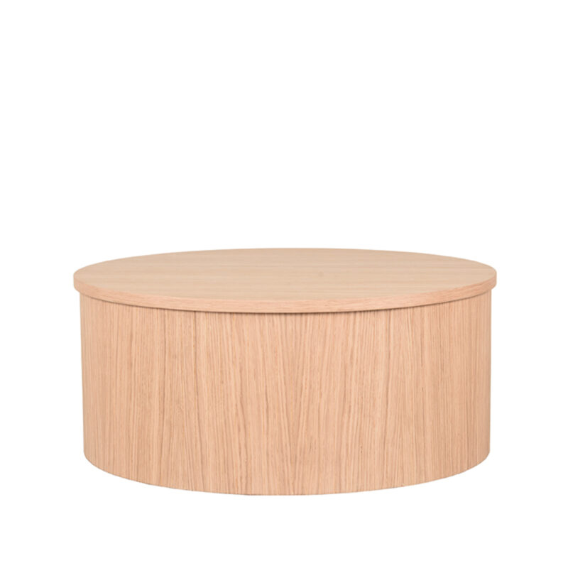 LABEL51 Salontafel Oliva - Naturel - Eiken - 70 cm - Rond Oliva