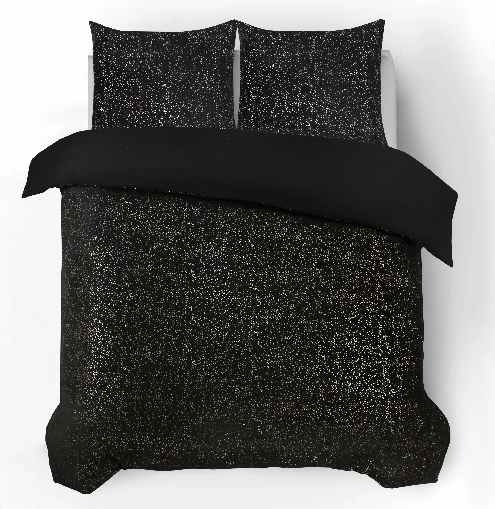 Sleeptime Glamour Flanel Sprankle Foil Zwart 140 x 200/220 cm