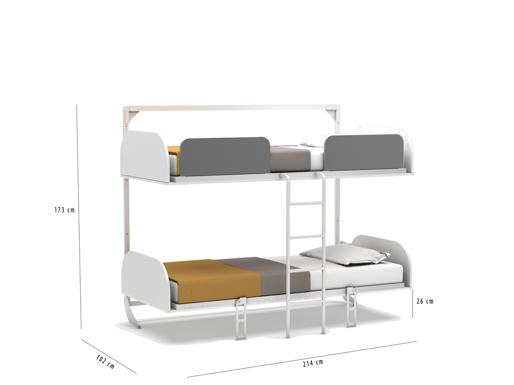 Opklap stapelbed Simply 90 x 200 cm