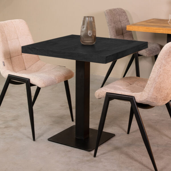 LABEL51 Eetkamertafel I_Tafelblad Straight Edge - Zwart - Mangohout - 70 cm Straight