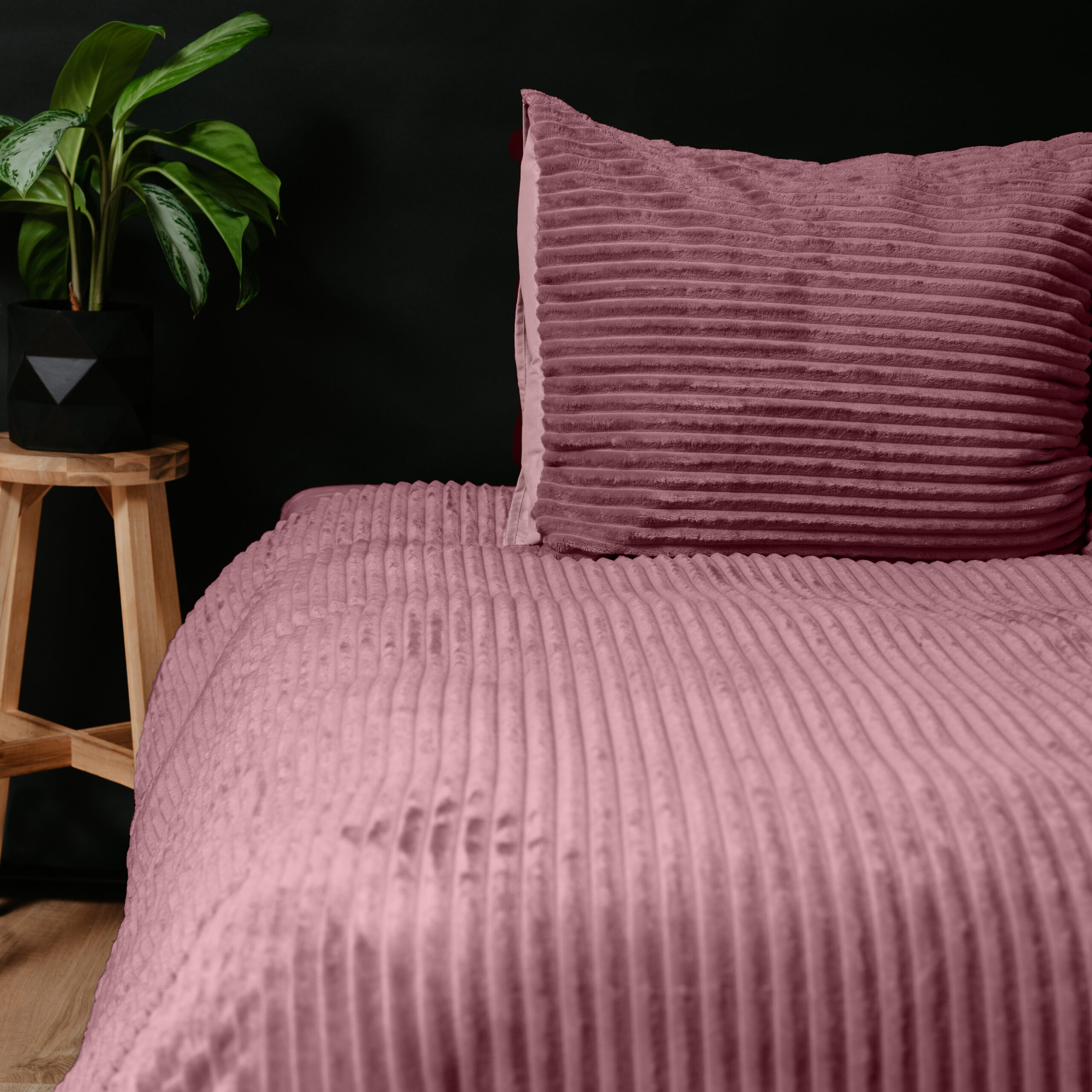 Sleeptime Rib Teddy Oud Roze 200 x 200/220 cm - Afbeelding 5