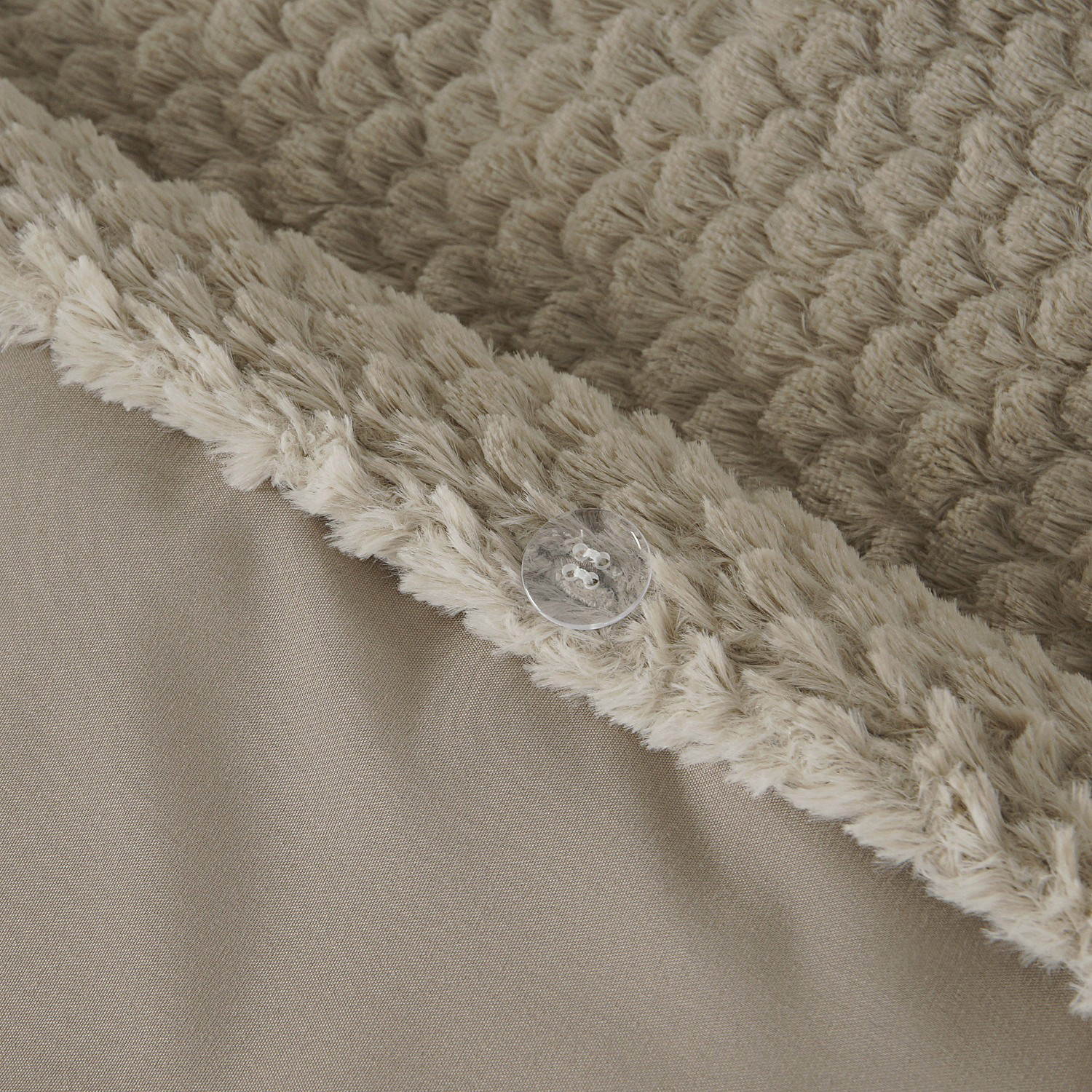 Sleeptime Fur Teddy Taupe 200 x 200/220 cm - Afbeelding 3