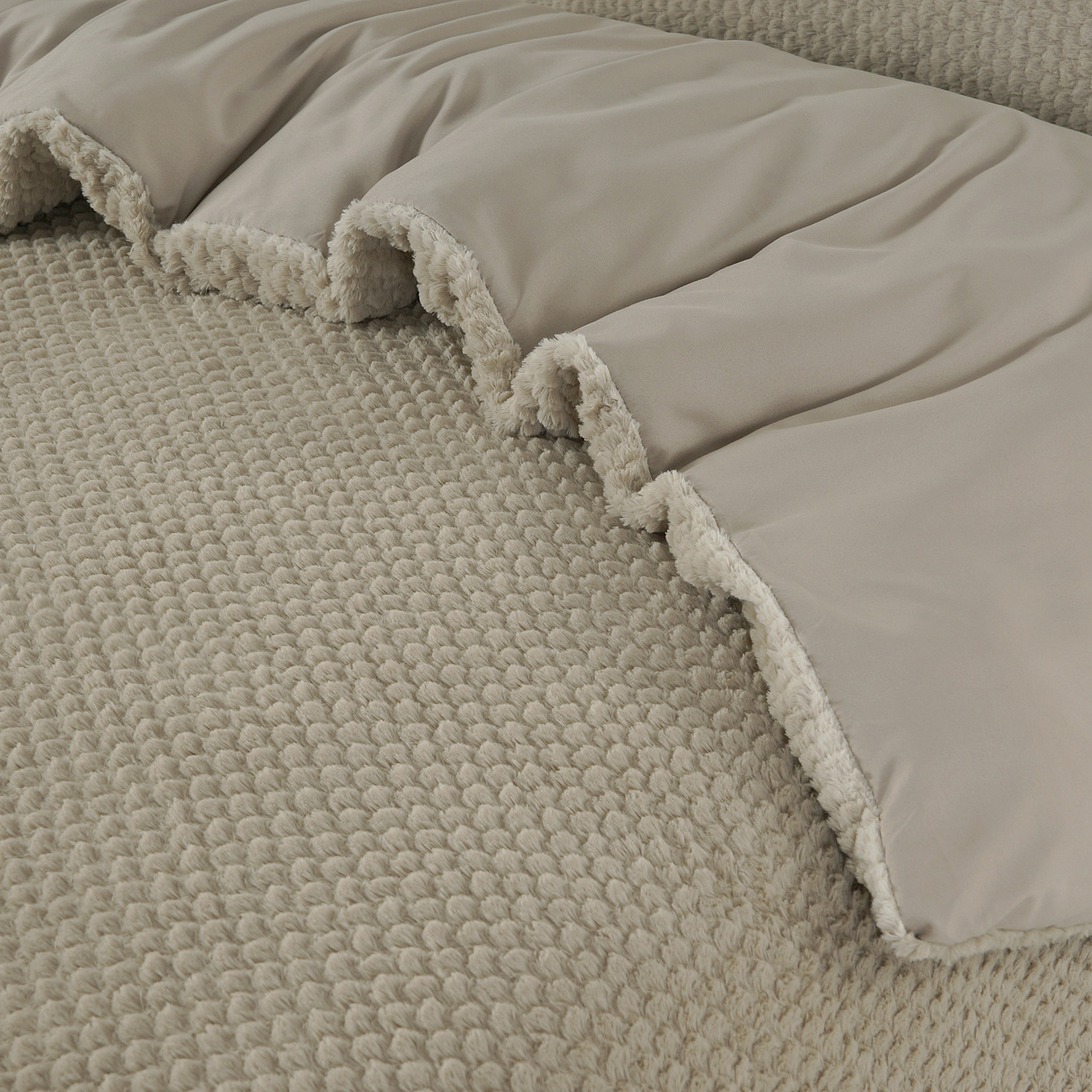 Sleeptime Fur Teddy Taupe 200 x 200/220 cm - Afbeelding 4