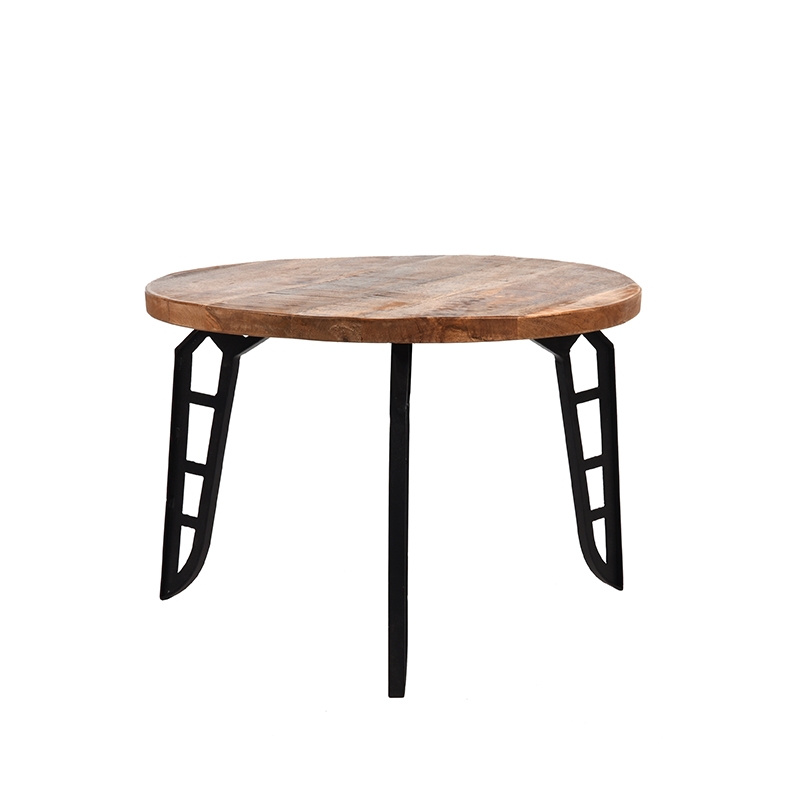 LABEL51 Salontafel Flintstone - Rough - Mangohout - 60 cm - Rond Mangohout