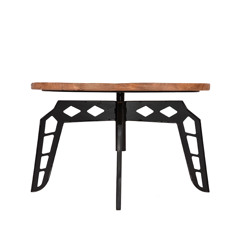 LABEL51 Salontafel Pebble - Rough - Mangohout - 80 cm - Rond Pebble