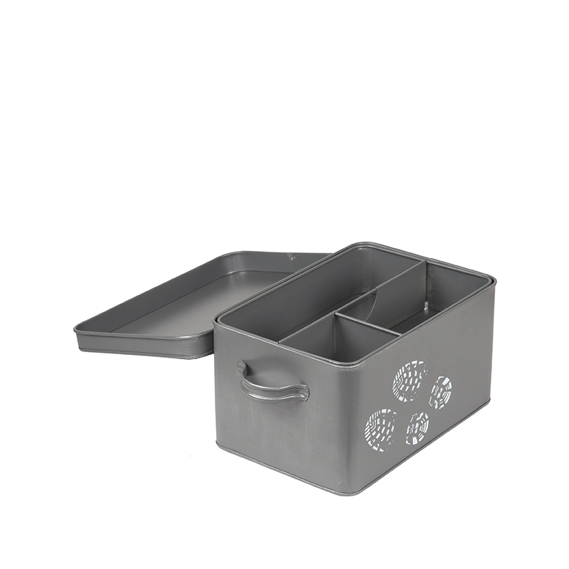 LABEL51 Schoenpoets Opbergkist - Antiek grijs - Metaal - One Size Metaal