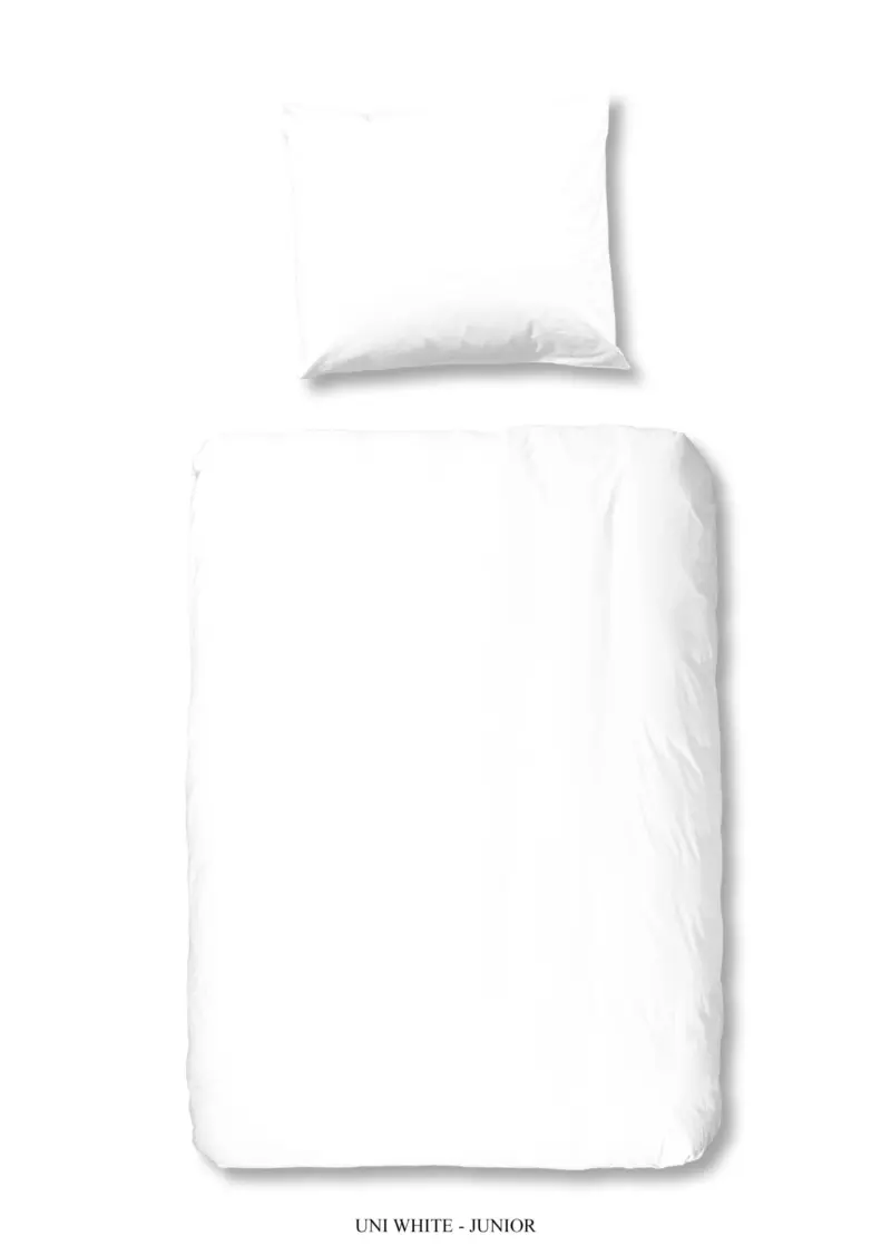 Good Morning Peuter dekbedovertrek "uni dessin" - Wit - (120x150 cm) - Katoen