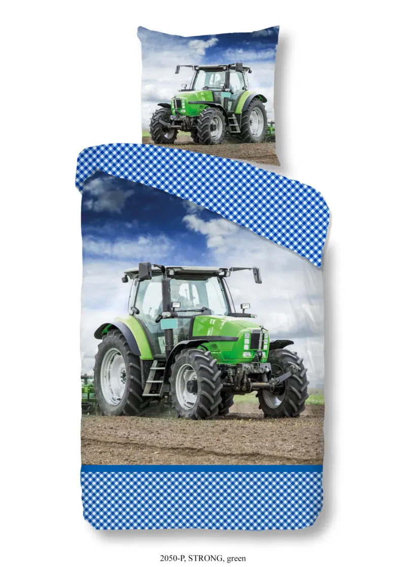Good Morning Kinderdekbedovertrek "tractor" - Groen - (135x200 cm) - Katoen