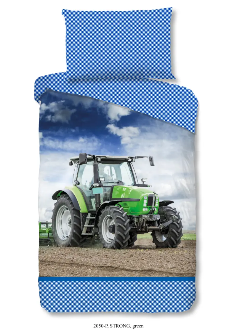 Good Morning Kinderdekbedovertrek "tractor" - Groen - (140x200 cm) - Katoen