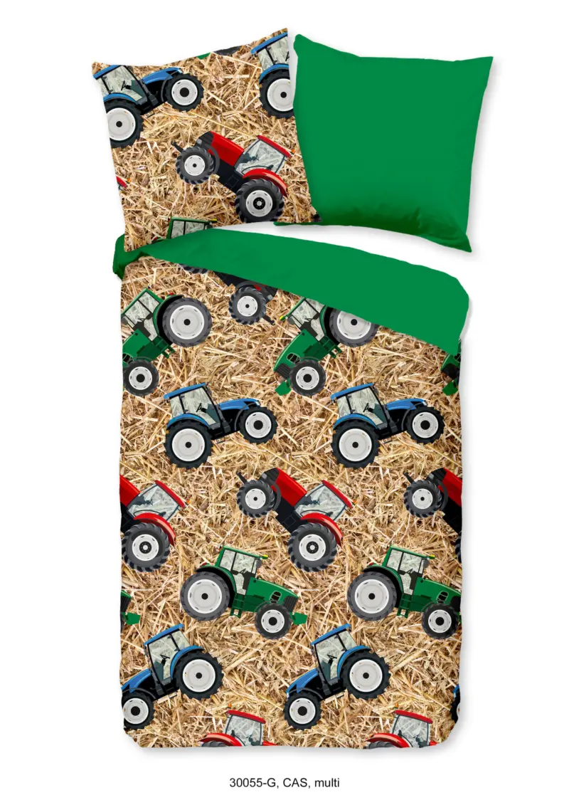 Good Morning Kinderdekbedovertrek "tractor" - Multi - (135x200 cm) - Katoen