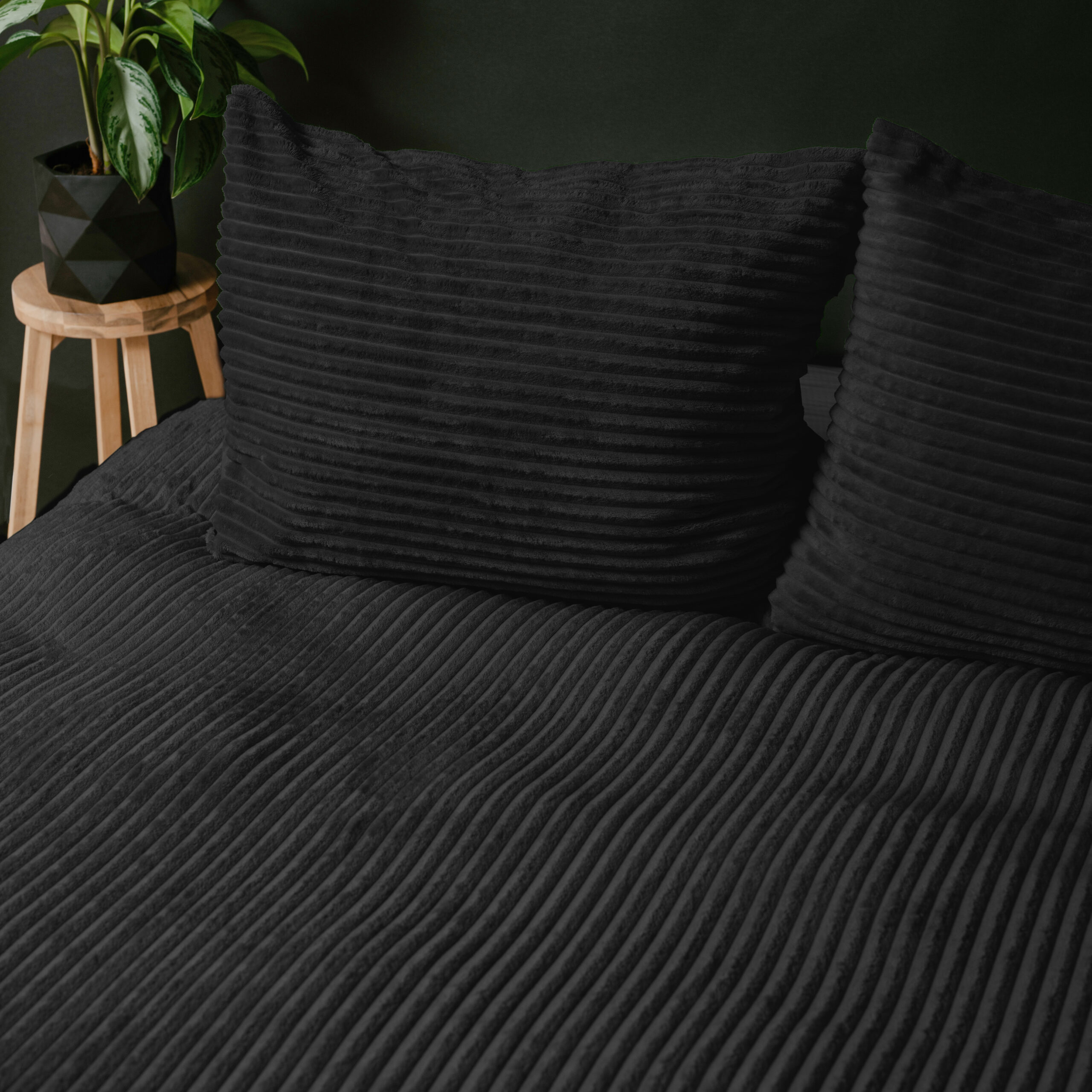 Sleeptime Rib Teddy Zwart 140x200/220 cm - Afbeelding 3