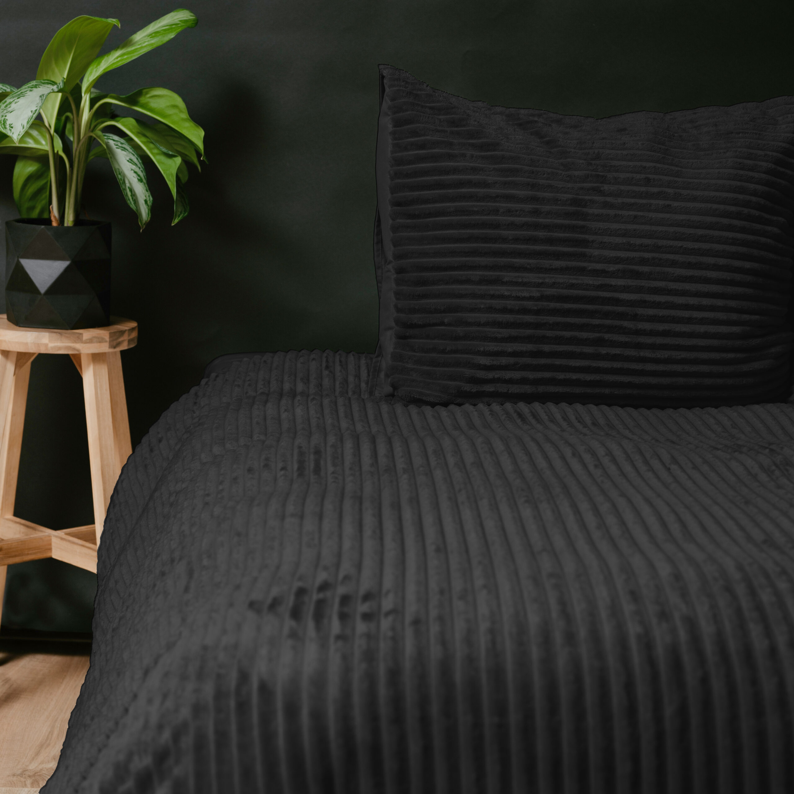 Sleeptime Rib Teddy Zwart 140x200/220 cm - Afbeelding 4