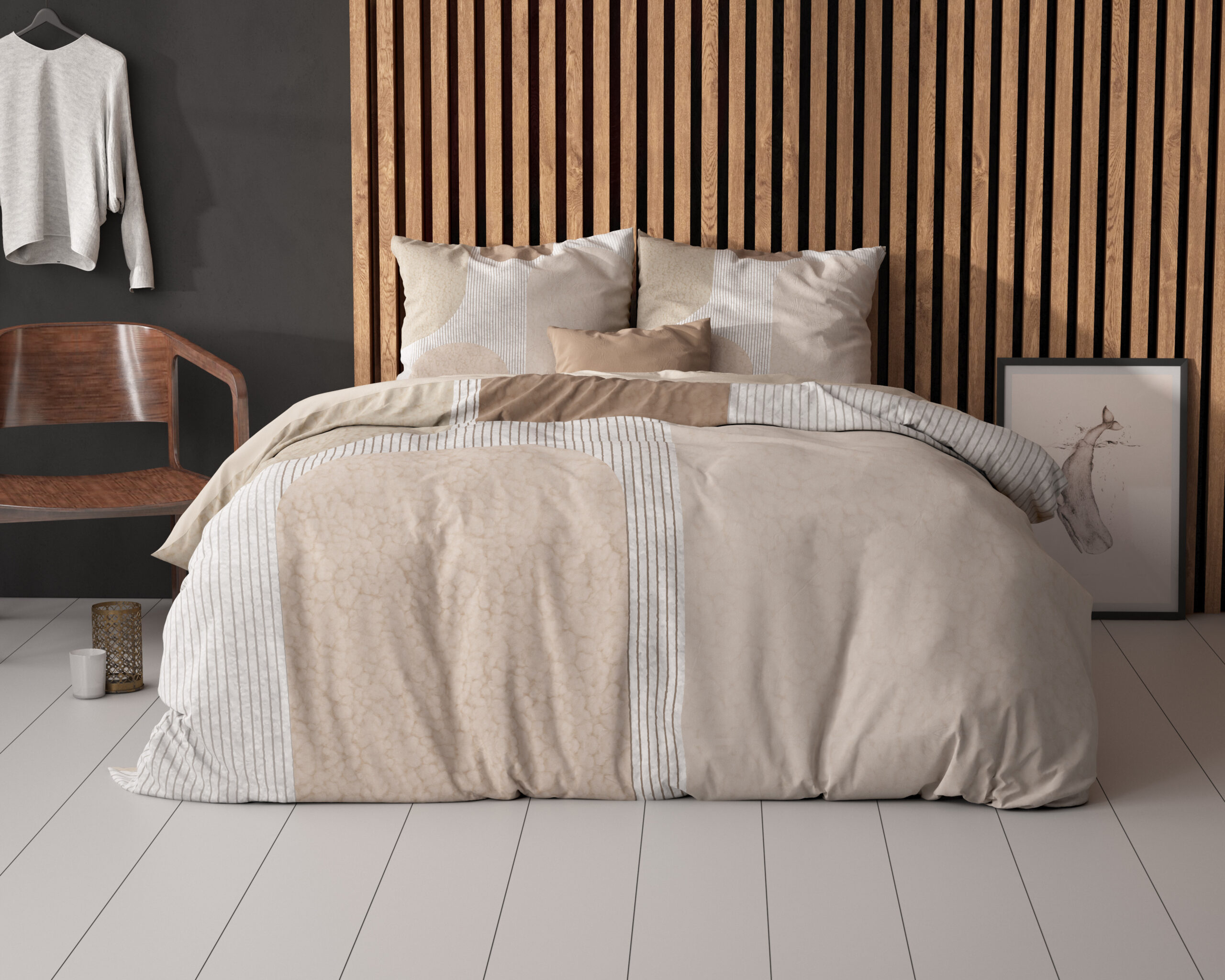 Sleeptime Teddy Print Crème 240 x 200/220 cm - Afbeelding 3