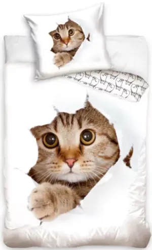 Cat Curious Dekbedovertrek - Eenpersoons - 140 x 200 cm