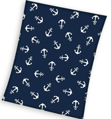 Sweet Home Ankers fleece plaid blauw 150x200cm