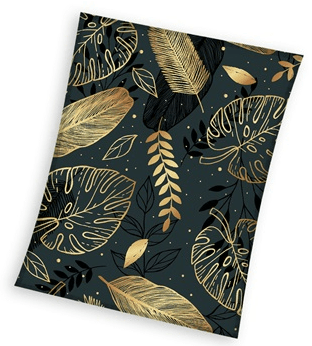 Sweet Home fleeceplaid blaadjes meerkleurig 150x200cm