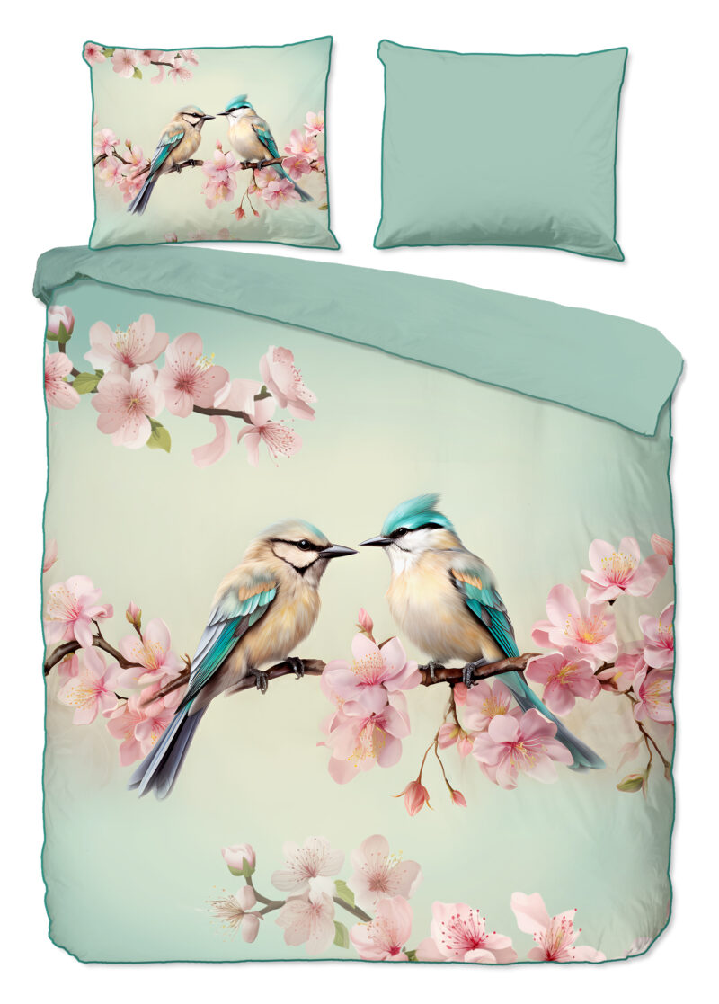 Descanso Dekbedovertrek "" - Mint - (240x200/220 cm) - Katoen Satijn