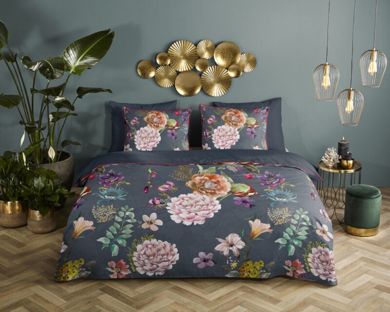 Descanso Satijnen dekbedovertrek  "Parma" - Antraciet