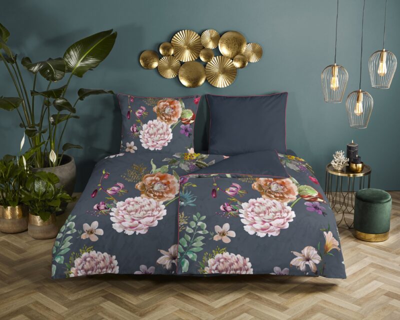 Descanso Satijnen dekbedovertrek  "Parma" - Antraciet