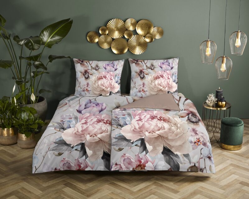 Descanso Satijnen dekbedovertrek  "Colinda" - Grijs