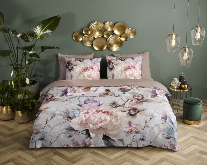 Descanso Satijnen dekbedovertrek  "Colinda" - Grijs