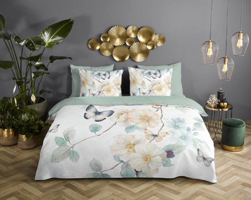 Descanso Satijnen dekbedovertrek  "Adiwanya" - Wit