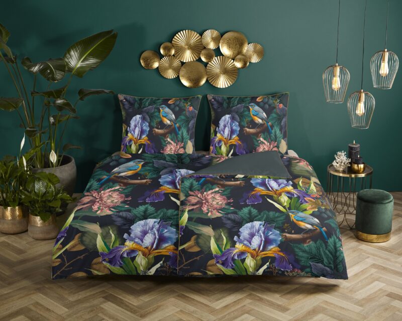 Descanso Satijnen dekbedovertrek  "Dilana" - Antraciet