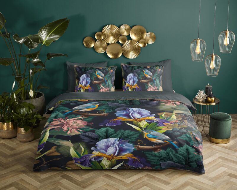 Descanso Satijnen dekbedovertrek  "Dilana" - Antraciet