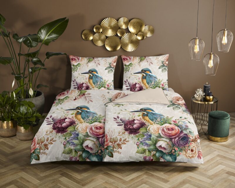 Descanso Satijnen dekbedovertrek  "Verde" - Zand