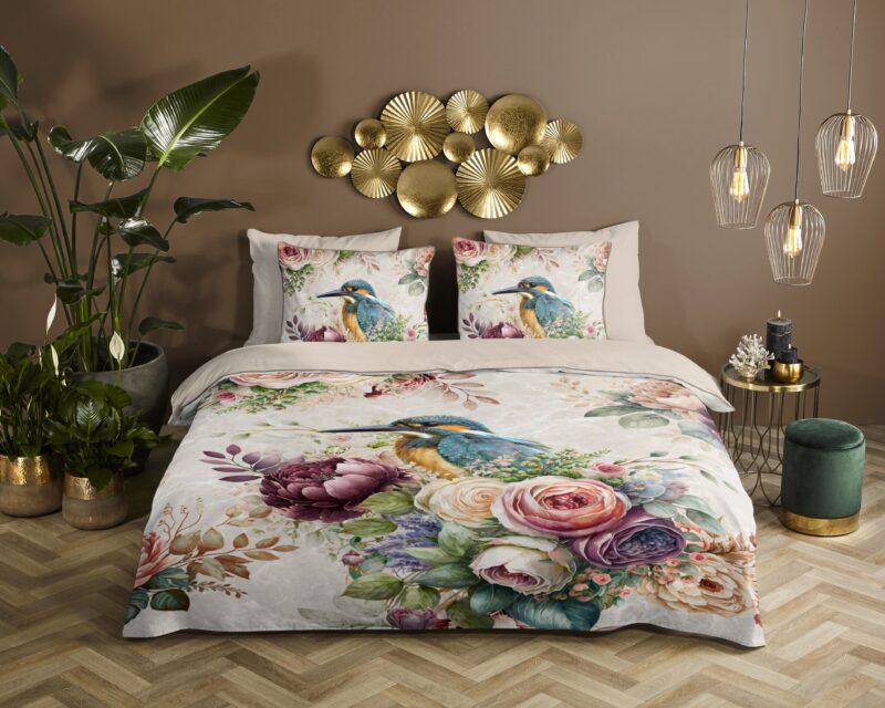 Descanso Satijnen dekbedovertrek  "Verde" - Zand