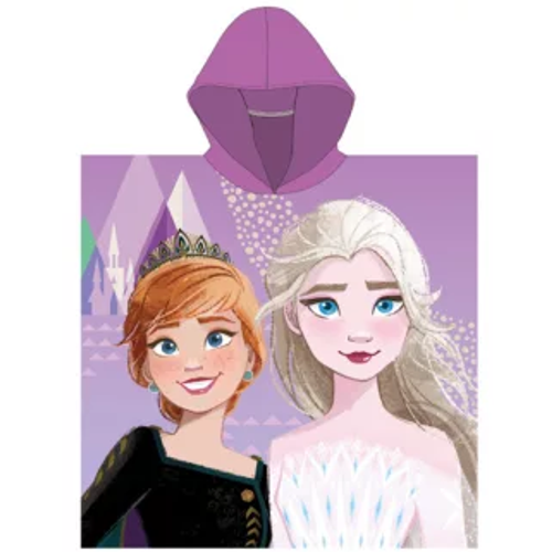Frozen poncho Anna & Elsa  55 x 110 cm paars