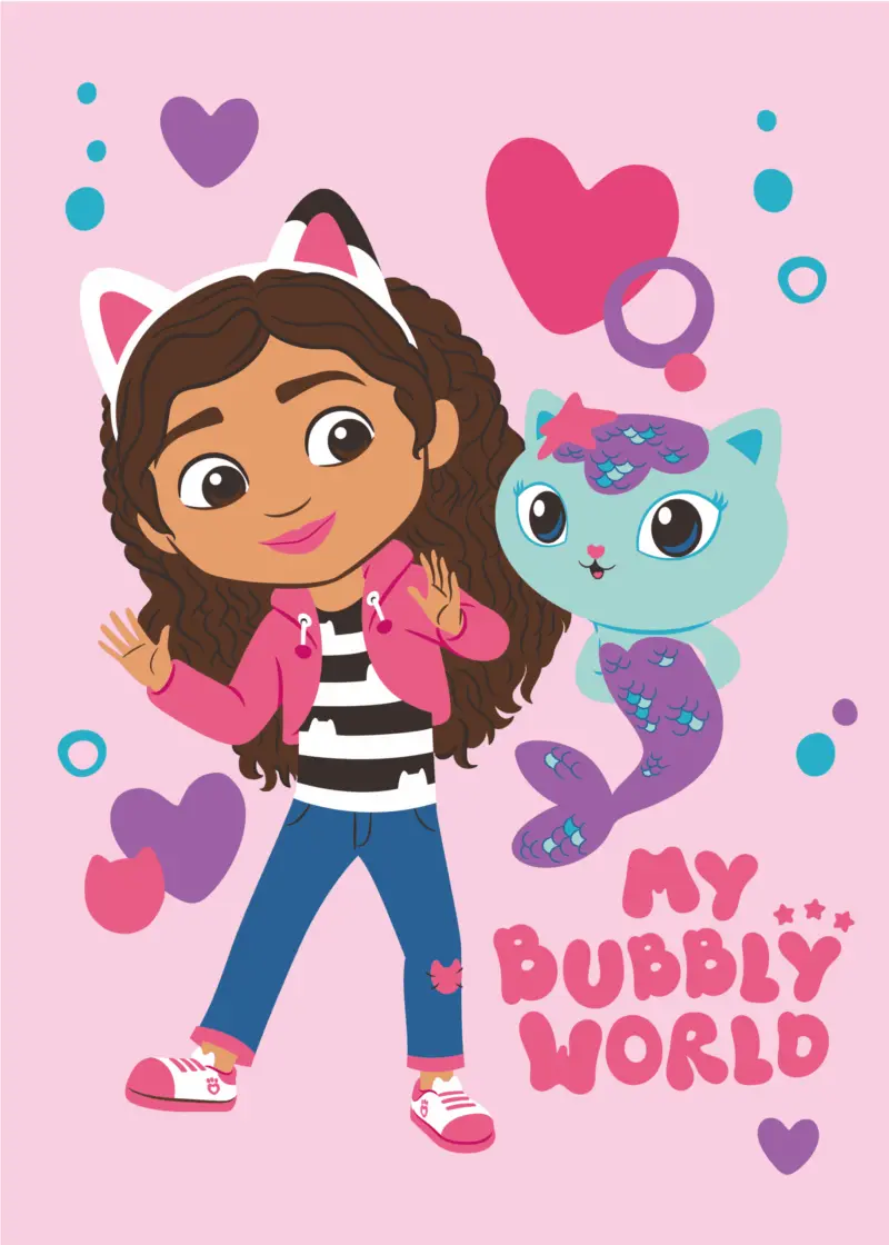 Gabby's Dollhouse fleece plaid my Bubble 100x150 cm