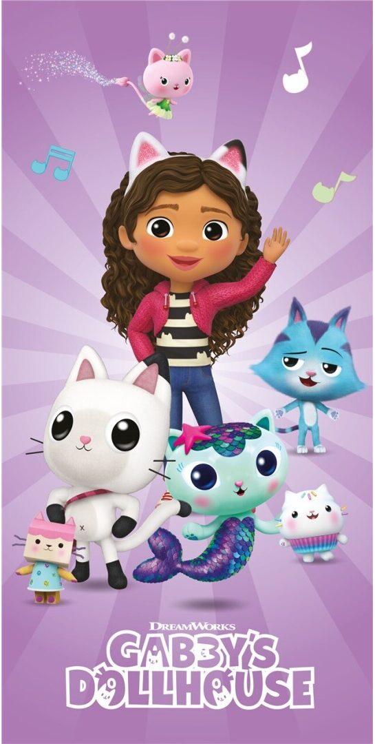 Gabby's Dollhouse strandlaken paars 70 x 140 cm Katoen