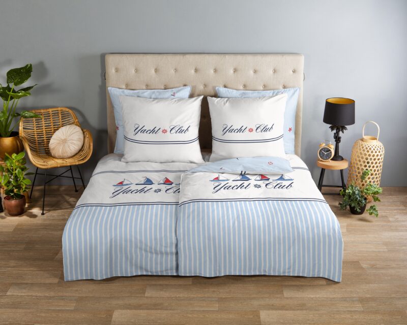 Good Morning Katoenen dekbedovertrek  "Yachtclub" - Blauw