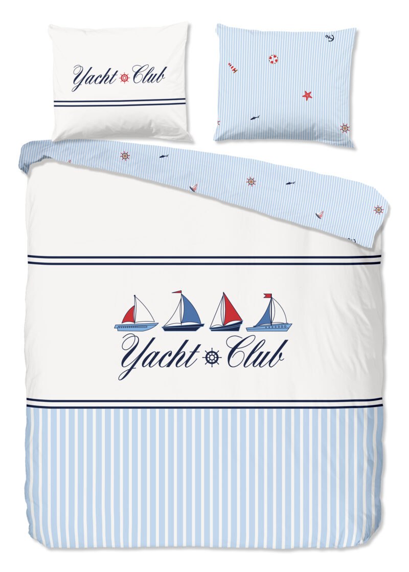 Good Morning Dekbedovertrek "" - Blauw - (200x200/220 cm) - Katoen