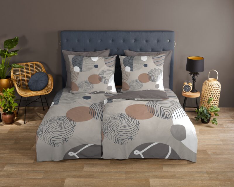 Good Morning Katoenen dekbedovertrek  "Hendrik" - Grijs