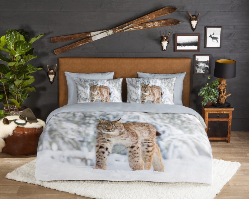 Good Morning Flanellen dekbedovertrek  "Lynx" - Grijs