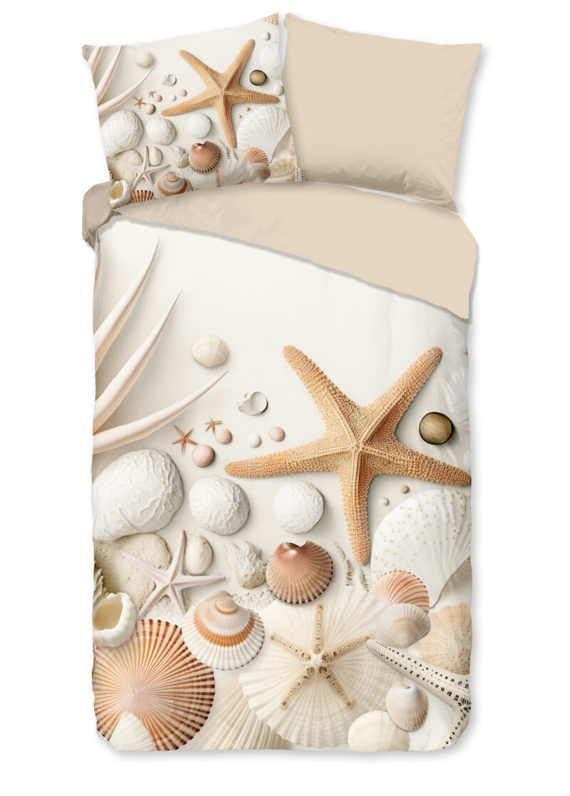 Good Morning Dekbedovertrek "Strand/ zeester" - Zand - (140x200/220 cm) - Katoen