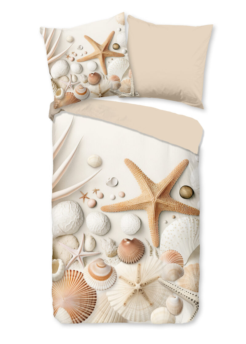 Good Morning Dekbedovertrek "Strand/ zeester" - Zand - (155x220 cm) - Katoen