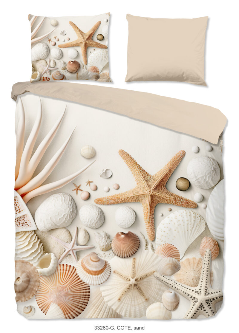 Good Morning Dekbedovertrek "Strand/ zeester" - Zand - (200x200/220 cm) - Katoen