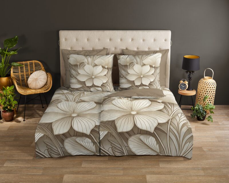 Good Morning Katoenen dekbedovertrek  "Artdeco" - Zand